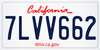 CA license plate 7LVV662
