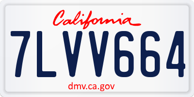 CA license plate 7LVV664