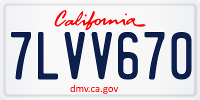 CA license plate 7LVV670