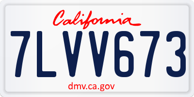 CA license plate 7LVV673