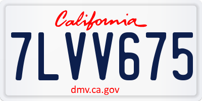 CA license plate 7LVV675