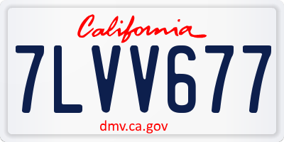 CA license plate 7LVV677