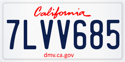 CA license plate 7LVV685
