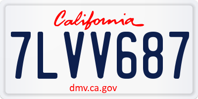 CA license plate 7LVV687