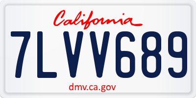 CA license plate 7LVV689