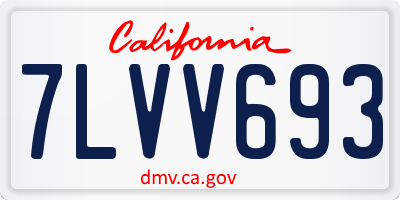 CA license plate 7LVV693