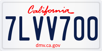 CA license plate 7LVV700