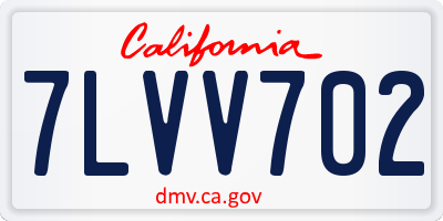 CA license plate 7LVV702
