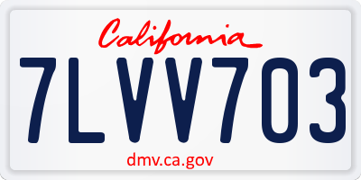 CA license plate 7LVV703