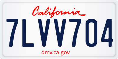 CA license plate 7LVV704