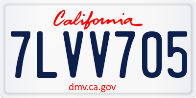 CA license plate 7LVV705