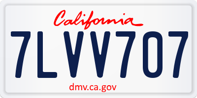 CA license plate 7LVV707