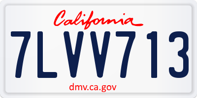 CA license plate 7LVV713