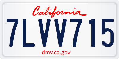 CA license plate 7LVV715