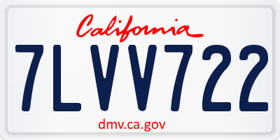 CA license plate 7LVV722
