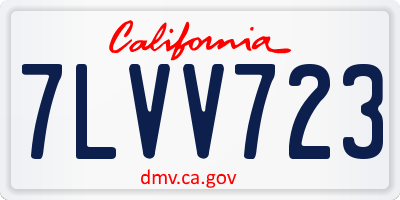 CA license plate 7LVV723