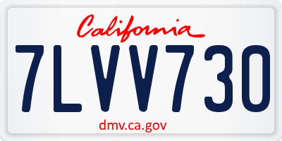 CA license plate 7LVV730