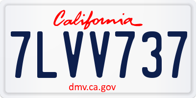 CA license plate 7LVV737