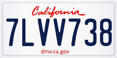 CA license plate 7LVV738