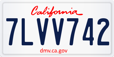 CA license plate 7LVV742