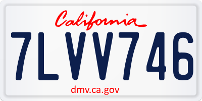 CA license plate 7LVV746