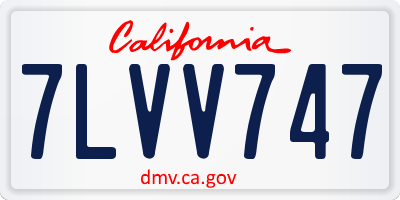 CA license plate 7LVV747