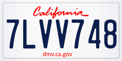 CA license plate 7LVV748
