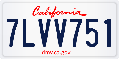 CA license plate 7LVV751