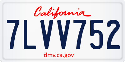 CA license plate 7LVV752