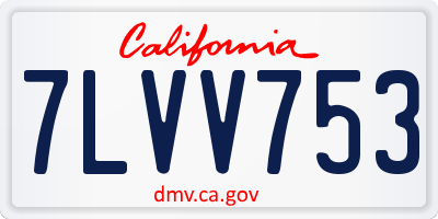 CA license plate 7LVV753