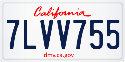 CA license plate 7LVV755