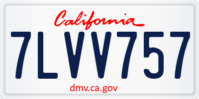 CA license plate 7LVV757