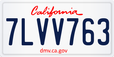 CA license plate 7LVV763