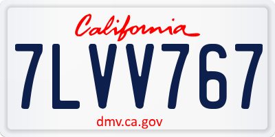 CA license plate 7LVV767