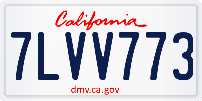 CA license plate 7LVV773
