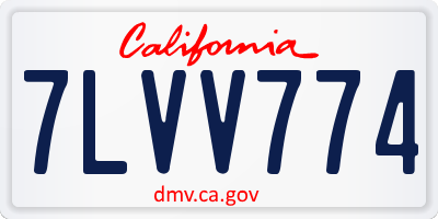 CA license plate 7LVV774