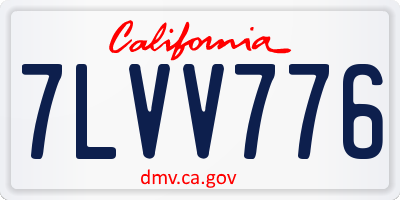 CA license plate 7LVV776