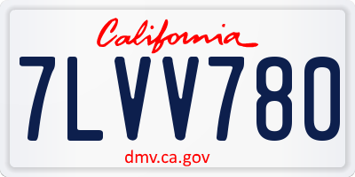 CA license plate 7LVV780