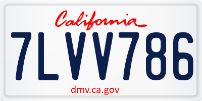 CA license plate 7LVV786