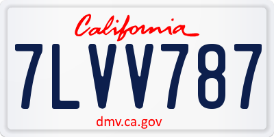 CA license plate 7LVV787