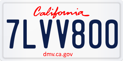 CA license plate 7LVV800