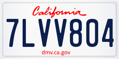 CA license plate 7LVV804