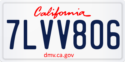 CA license plate 7LVV806
