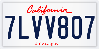 CA license plate 7LVV807
