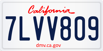 CA license plate 7LVV809