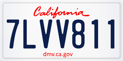 CA license plate 7LVV811
