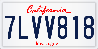 CA license plate 7LVV818