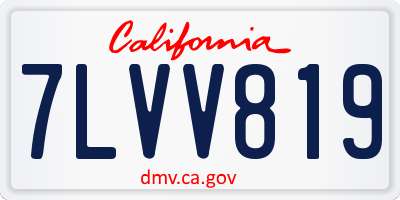 CA license plate 7LVV819