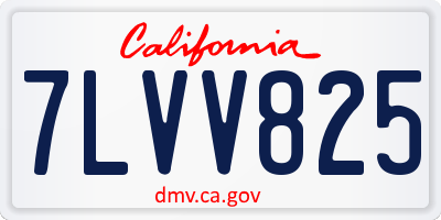 CA license plate 7LVV825