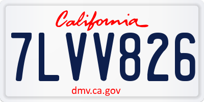 CA license plate 7LVV826